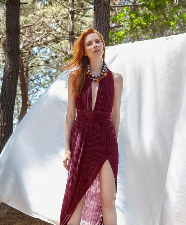 Karen bordeaux elbise