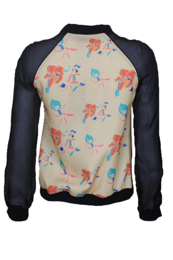 Floral siyah sweatshirt