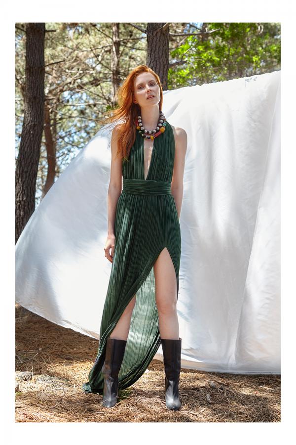 Karen dark green elbise