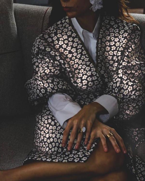 Navy Daisy Dream Kimono Ceket