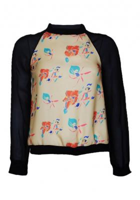 Floral siyah sweatshirt